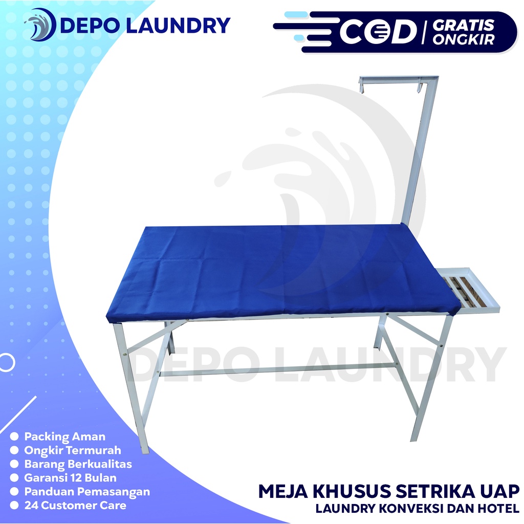 Meja lipat setrika uap laundry