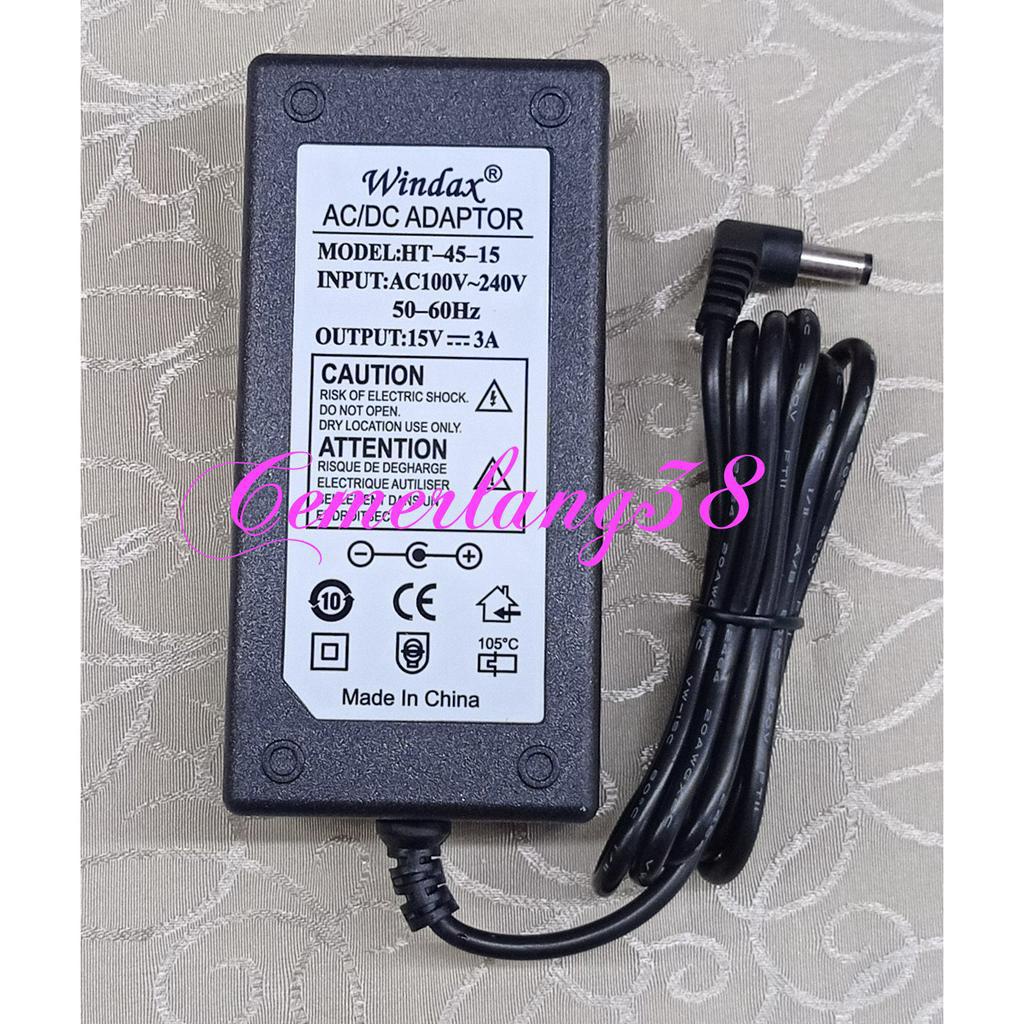 AC DC Charger 15V 3A 45W Switching Adaptor 15 V 3 A 45 W Power Supply 15 volt 3 amper 45 watt