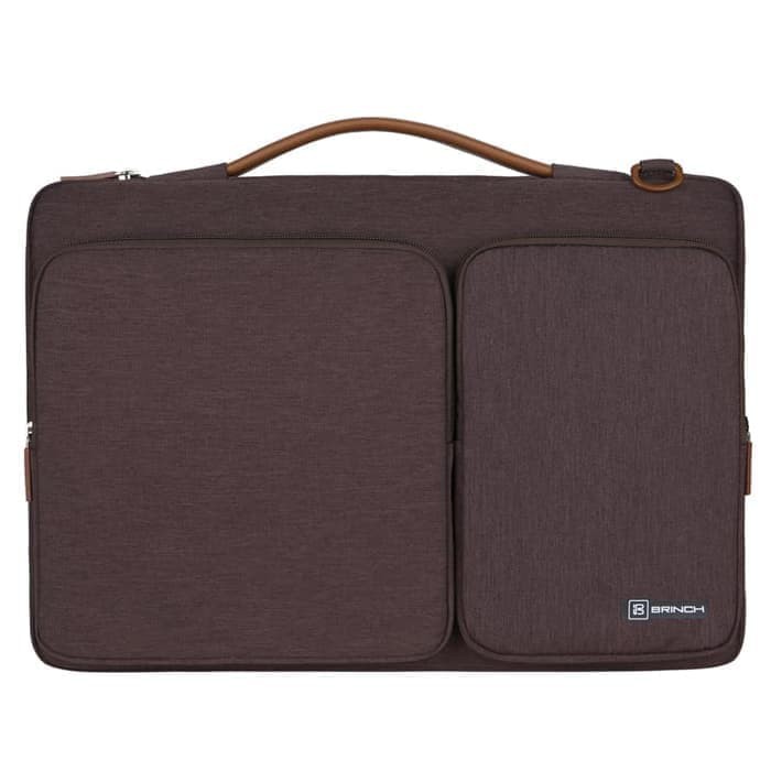 Tas Laptop BRINCH brown Executive with Long Strap 13 inch