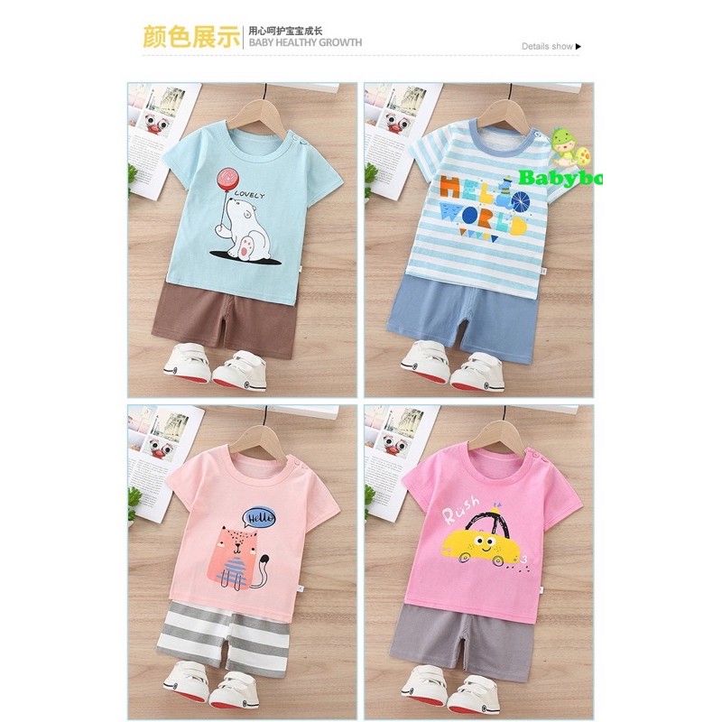 (0-24m) Setelan Baju Bayi/Setelan Lengan Pendek/Setelan Baju Bayi Lengan Pendek