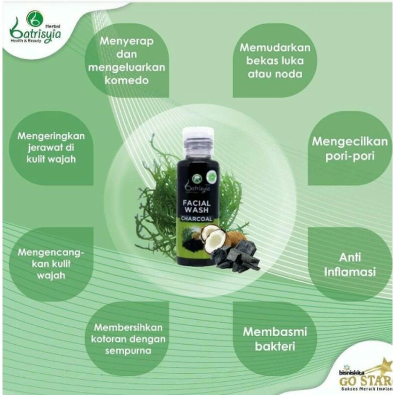 Facial wash batrisyia herbal 100ml 250ml sabun cuci muka untuk pembersih wajah berminyak berjerawat dan normal