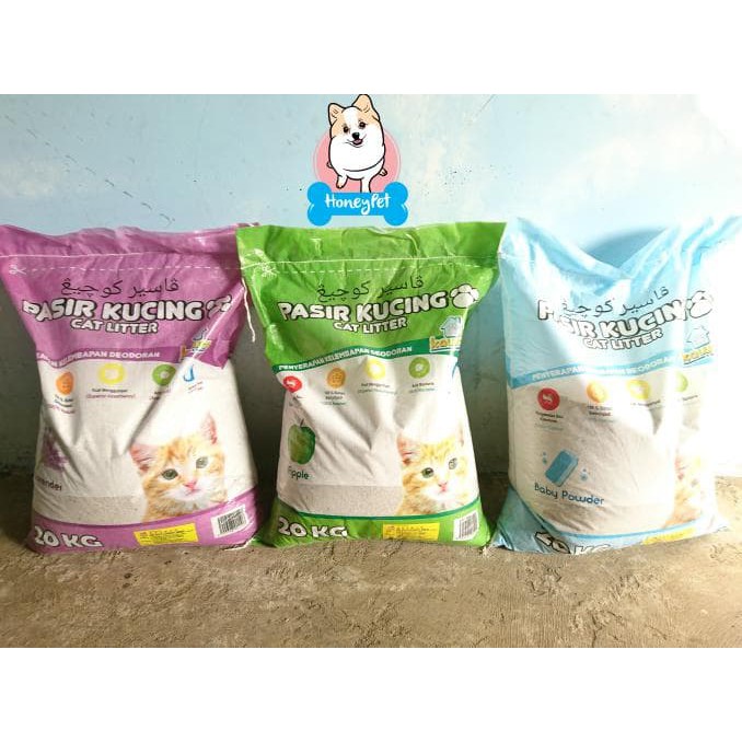 PASIR KUCING GUMPAL WANGI KAWAN 20KG 30L PASIR KUCING WANGI CAT LITTER KAWAN