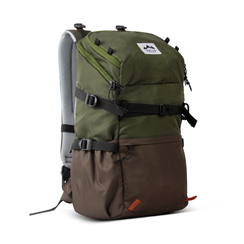 Tas Ransel Backpack Outdoor Waterproof, laptop 14 Inch, Caldera Olive Brown