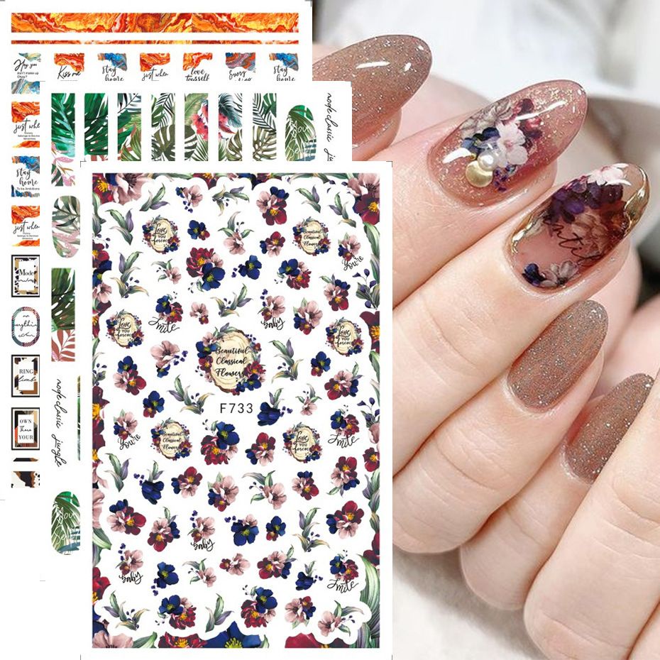 Sticker Vintage Flower Rose F733 Gaya Vintage Jepang Aesthetic Rose Hiasan Kuku Nailart Jepang Best Seller