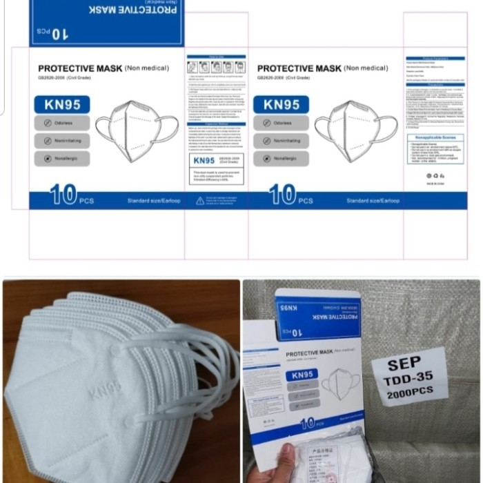 (PER BOX) MASKER KN 95 EMBOSS / MASKER N95 ISI 10Pcs