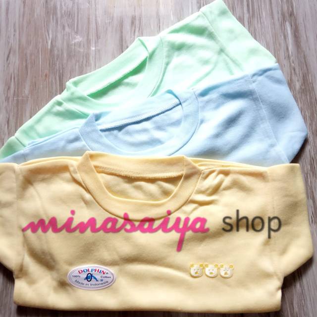 DOLPHIN 3 pcs dan 6 pcs Kaos Oblong Bayi SNI Lengan Pendek Uk. M - XL