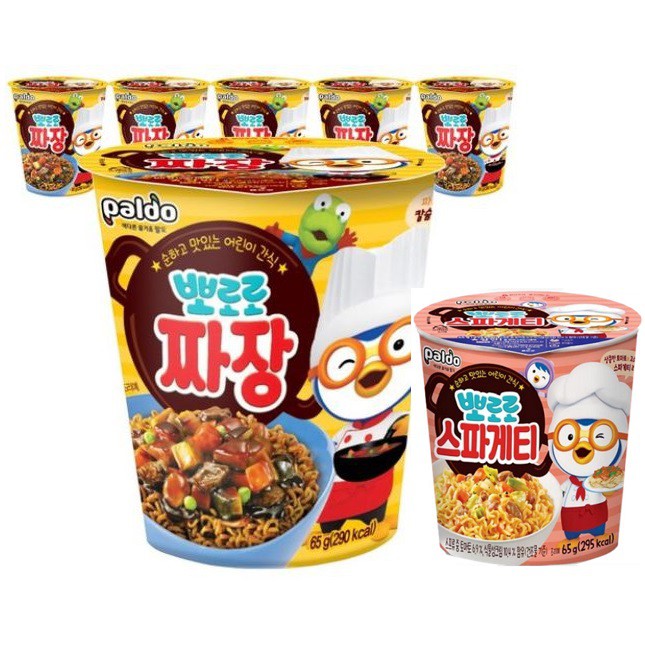 Pororo Noodle / Jajangmyeon / Pink Spaghetti Mie Cup Korea Anak Made in Korea