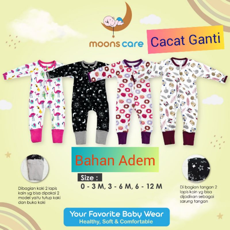 Sleepsuit Moons sleepsuit,Piyama Bayi,Baju Tidur bayi, Baju bayi