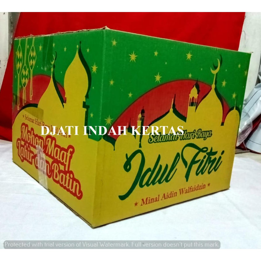 DISKON !!! Kardus Idul Fitri / Kardus Lebaran / Kardus Parcel Warna Kuning (Uk. 39x39x31) 10pcs