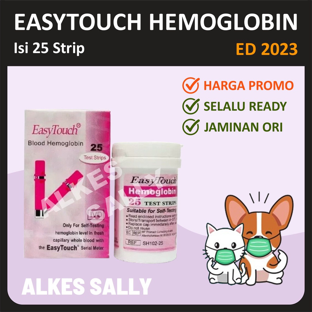 Jual Refill Isi 25 Strip Easytouch Strip Hemoglobin Test Hb Refill