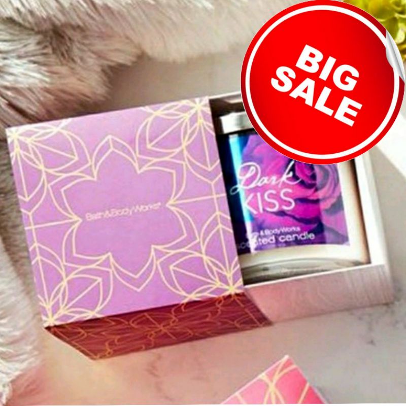 ON SALE!❤[BOX ONLY]BBW GIFT BOX BIRTHDAY HARD COVER SINGLE 1 3 WICK CANDLE BATH &amp; BODY WORKS