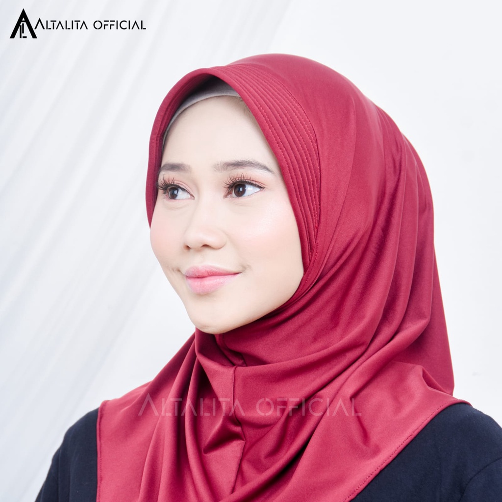 Altalita - Jilbab Instant Sporty pet Bahan Jersey Spandek Polos Premium Cocok Untuk Sekolah Olahraga dan Sehari-Hari