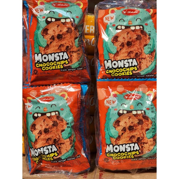 

monsta chococip cookies 9gr ( isi 20pcs )