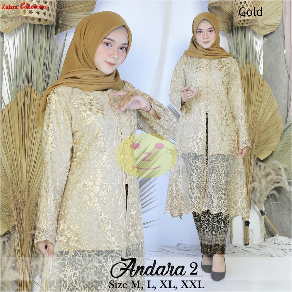 SET KEBAYA TUNIK TULLE BORDIR MUTIARA TABUR / SET KEBAYA MUSLIMAH / KEBAYA TUNIK