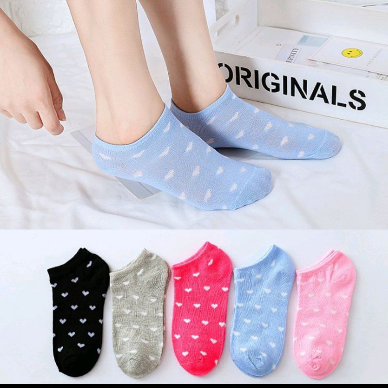 Kaos Kaki PENDEK ANKLE Polos Motif Salur Semata Kaki