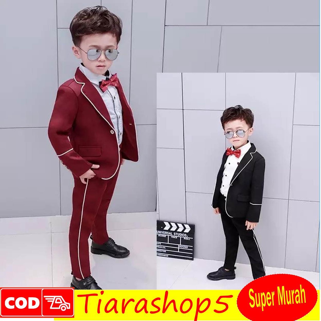 Baju Anak Model Korea Formal Umur Usia 3 4 5 6 Tahun Set Stelan Setelan Kidden Jaz Blazer Anak Laki 