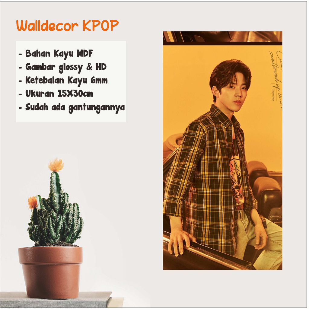 WALLDECOR DAY6 DOWOON  UKURAN 15X30 CM WALL DECOR POSTER KAYU HIASAN DINGDING KPOP KOREA GLOSSY