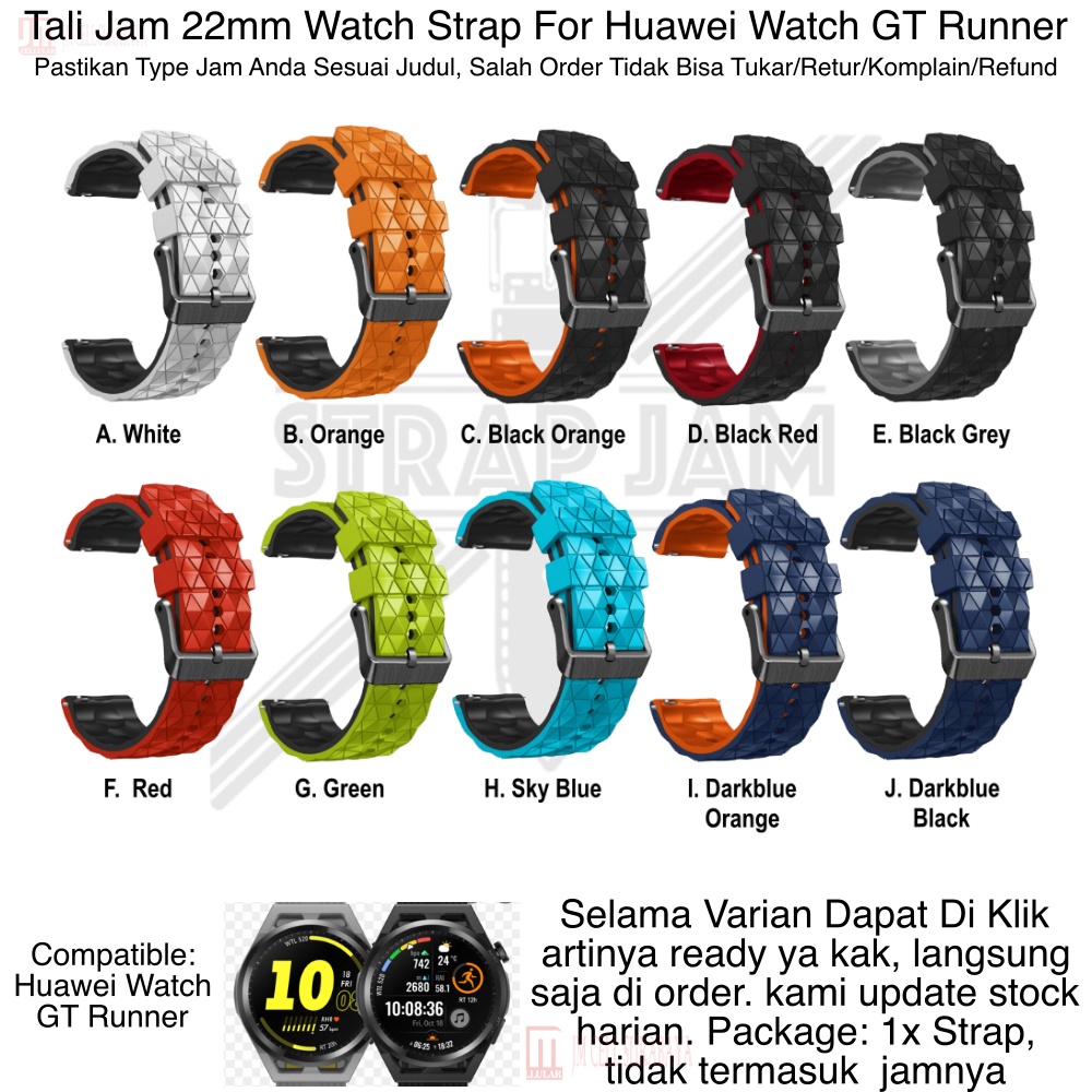 HPF 22mm Tali Jam Huawei Watch GT 3 Runner - Rubber Sporty Keren