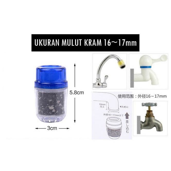 Filter Keran / Saringan Kran Air Ukuran Mini / Penyaring Air Minum PAM Sumur Keran Rumah