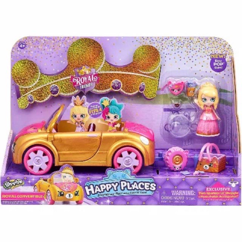 Happy Places Shopkins Royal Convertible  Royal Friends Mobil mainan shopkins