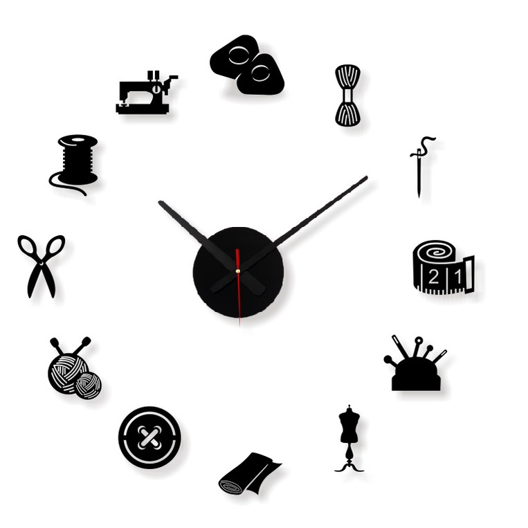 Jam Dinding Tailor / Jam Dinding Raksasa Tailor / Jam Dinding Alat Jahit / Jam Dinding Raksasa Alat 