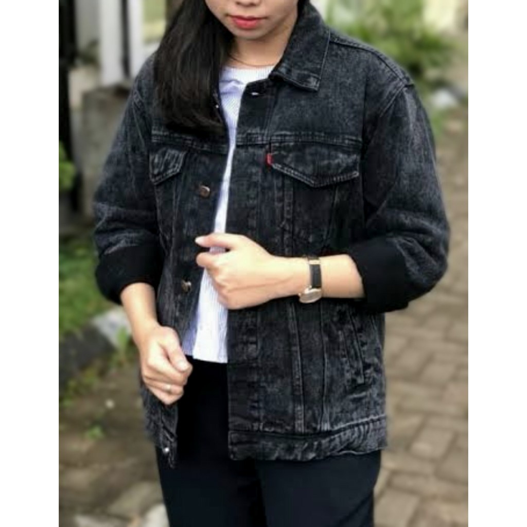 Jaket Denim Pria Jeans Sanwash / Jaket Denim Pria Wanita Blackwash