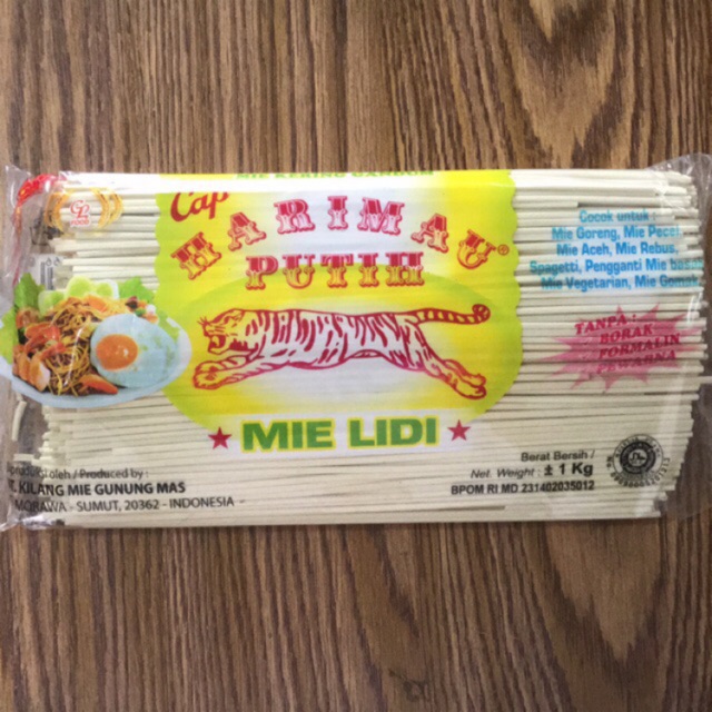 

Mie Lidi Medan / Mie Gomak GL Cap Harimau 1 kg - Mie Lidi Putih