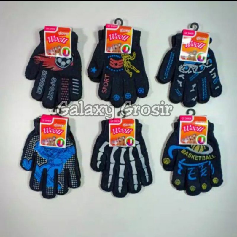 Sarung tangan Anak cewek/cowok[12pasang] motif