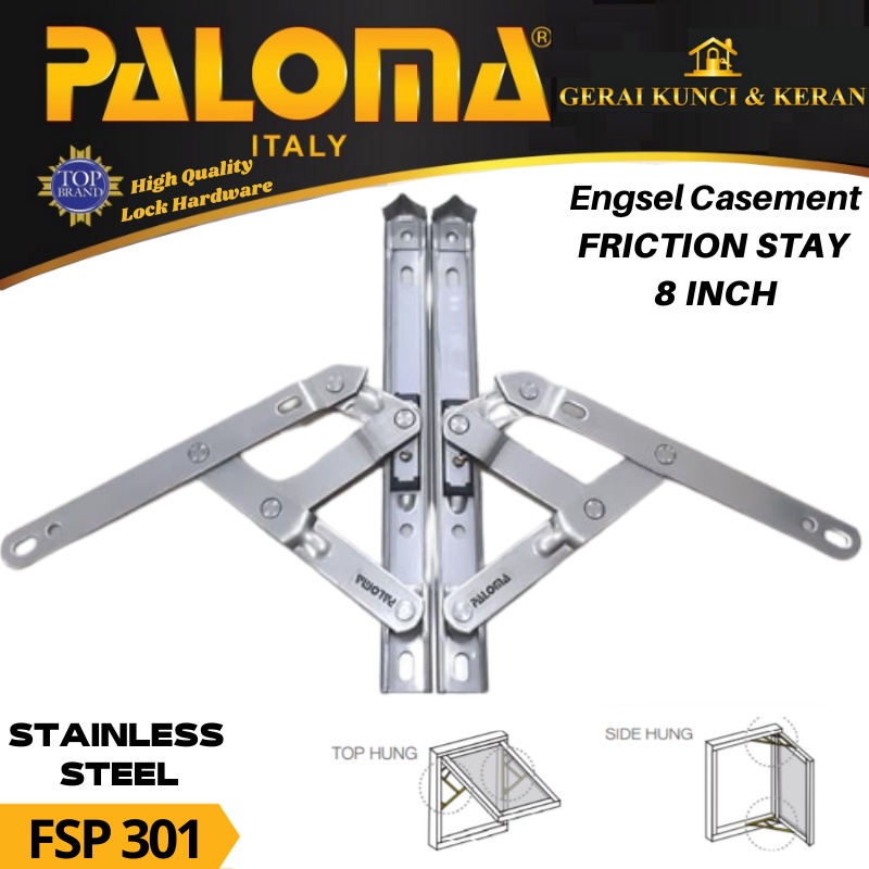 ENGSEL CASEMENT FRICTION STAY PALOMA  SUPERIOR  8 INCH SSS FSP 301