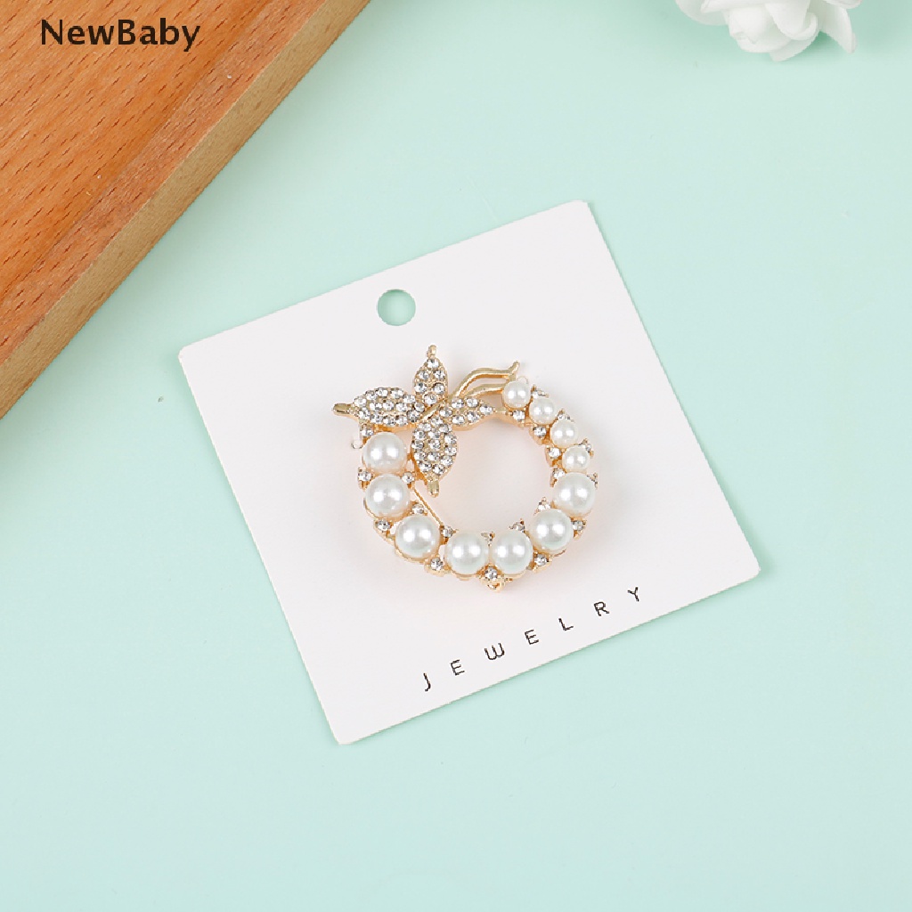 NewBaby Pearl Rhinestone Wreath Butterfly Brooch Women Weddings Office Brooch Pins Gifts ID