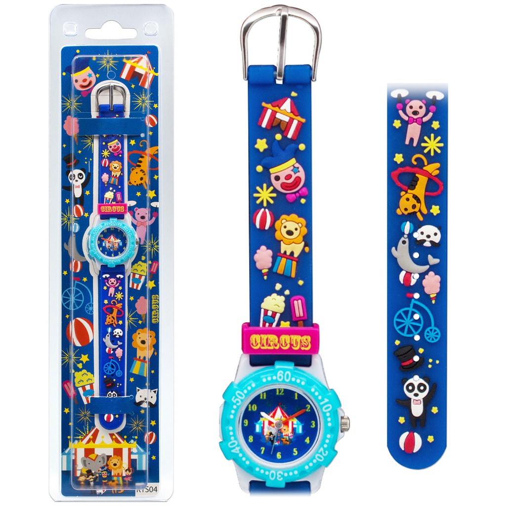 Linkgraphix KTS04 Circus Jam Tangan Anak Lucu Unik - Biru