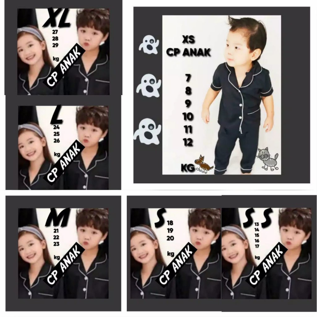 piyama couple satin polos silk hitam baju lengan panjang celana panjang