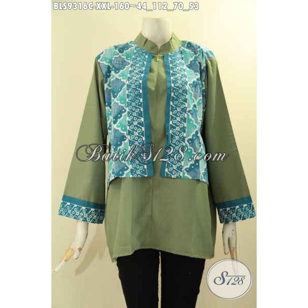 Busana Batik  Trendy Model Cardigan  Rompi Kombinasi Kain 