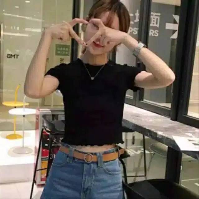 Baju Atasan CROP KRIWIL PENDEK Sweater Crop Wanita Crop Rajut