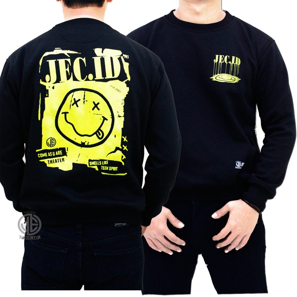 Sweater Crewneck Hitam Distro JEC ID Premium - Oblong - Switer - Sweeter