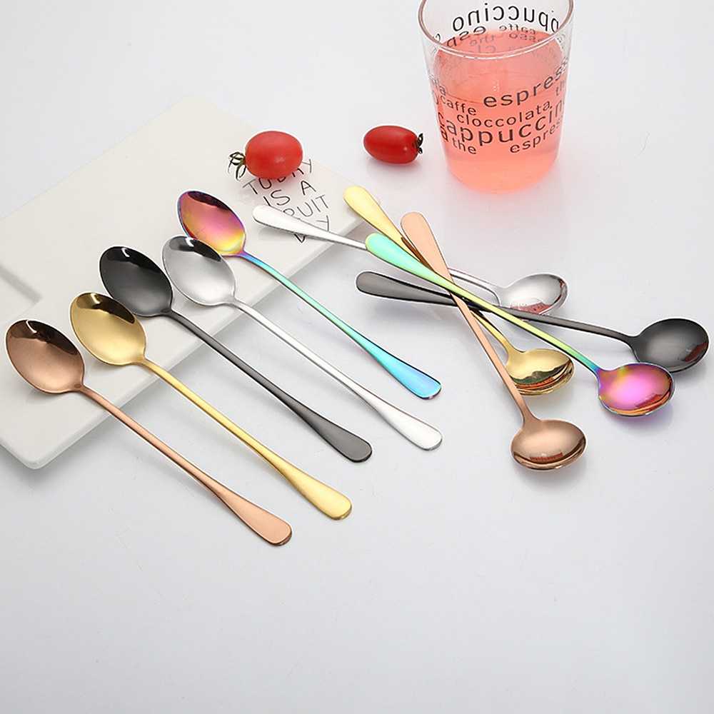 Szpoon Sendok Teh Gagang Panjang Tea Spoon Stainless Steel - F80