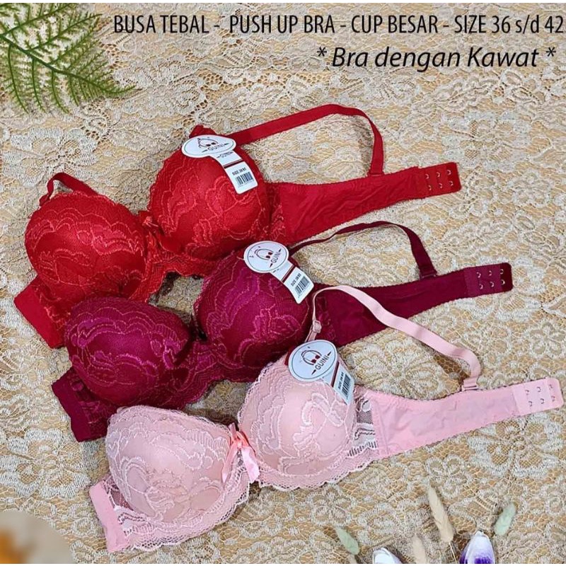 BH Guini Busa Tebal Penuh Push Up Motif Cantik Nyaman Kode D16