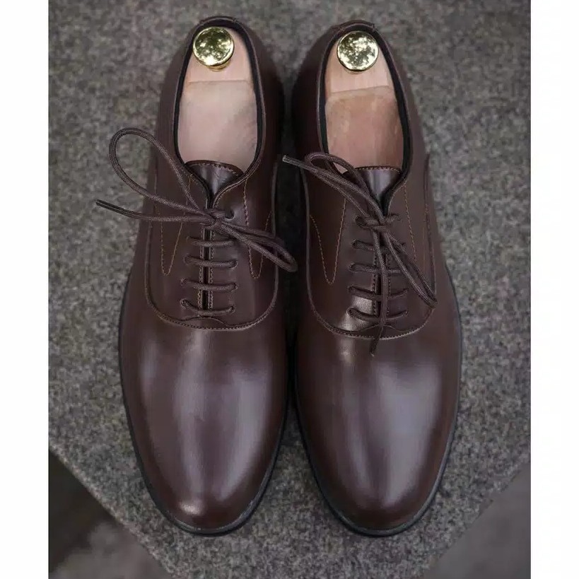 Oxford Brown | Sepatu Pantofel Formal Kasual Kerja Kuliah Pria Cowok Men Ori Lokal | FORIND x Worka