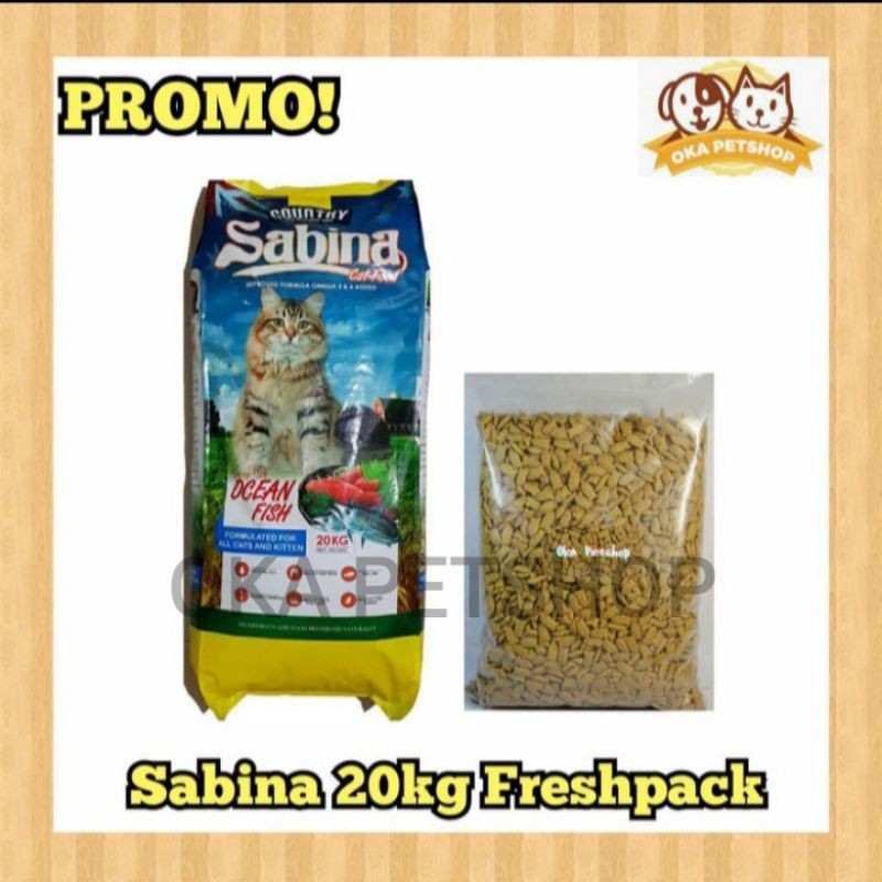 Sabina Cat Food Ocean Fish 20kg - Makanan Kucing Sabina Ocean Fish 20kg (Khusus GO-JEK / Grab)