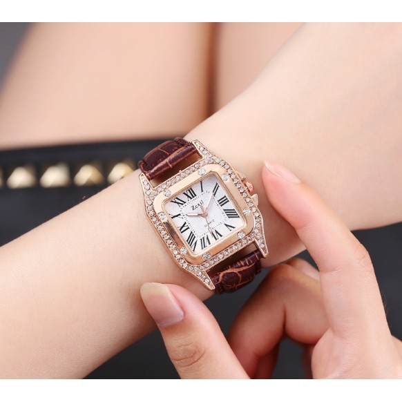 [ZEXIL] COD Jam Tangan Quartz Wanita Tail PU Murah Fashion Diamonds