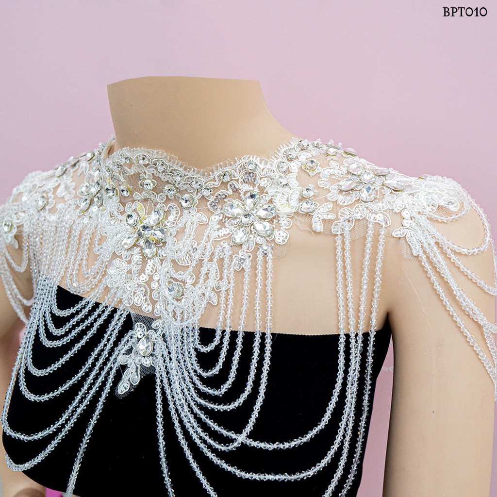 [TRUSTED SELLER] ASESORIS PENGANTIN MUTIARA BOLERO PESTA CRYSTAL PUTIH BPT010