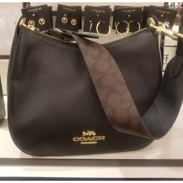 TAS COACH JESS HOBO BLACK STRAP SIGN