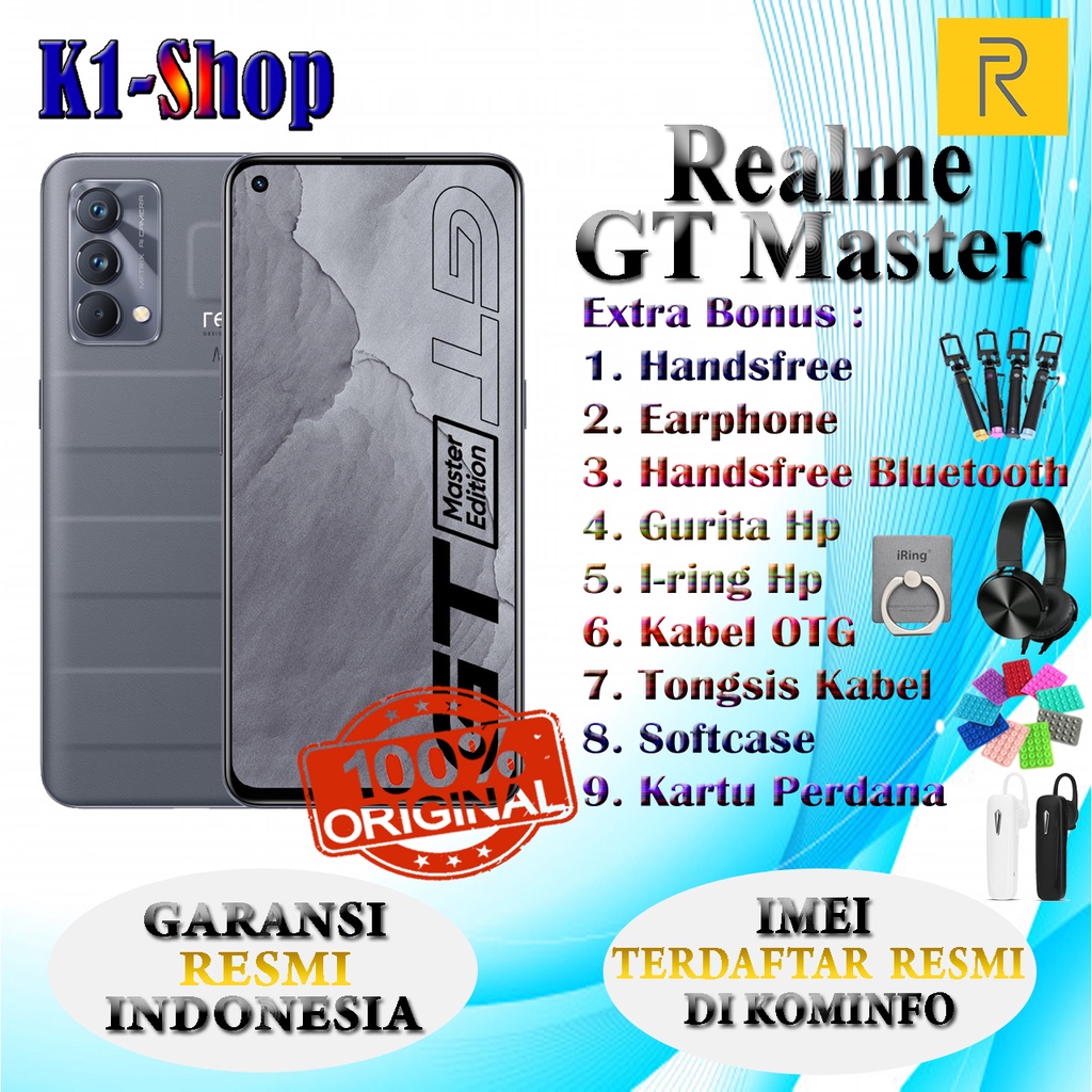 HP BARU REALME GT MASTER RAM 8/128GB & RAM 8/256GB NEW 100% GRS RESMI REALME INDONESIA