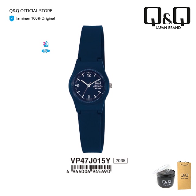 Q&Q QnQ QQ Original Jam Tangan Wanita Analog Karet - VP47 VP47J Tahan Air 10 BAR-5