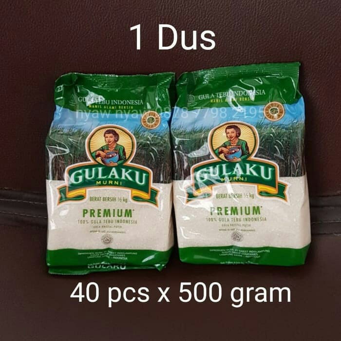 Gulaku Premium 1/2 kg (dus,40 pack, grosir hijau gula pasir)