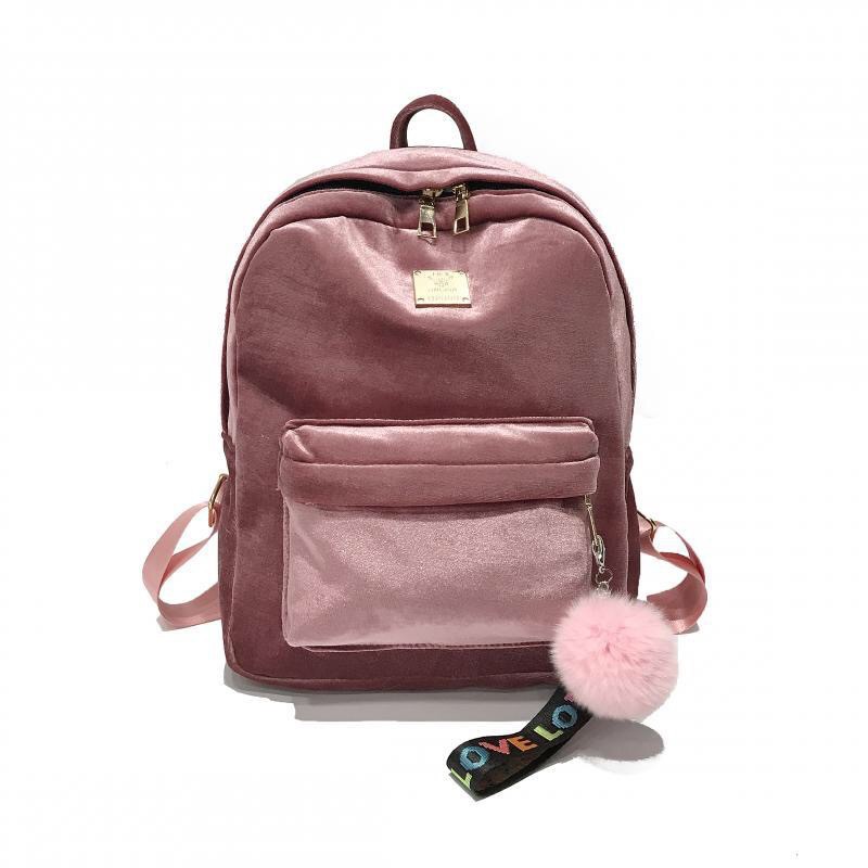 Tas ransel wanita beludru / woman fashion velvet backpack / tas ransel fashion import