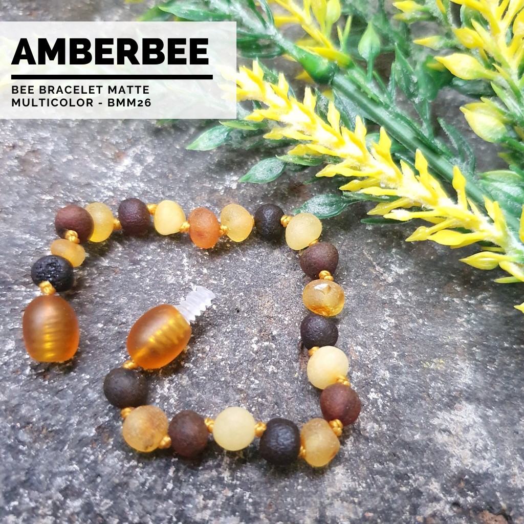 Gelang Amber Anak Balita dan Remaja Premium Matte Multicolor BMM26 By Amber Bee