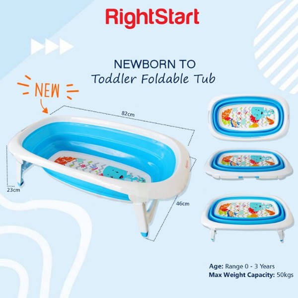 Right Start Foldable Tub - Bak Mandi Lipat Portable