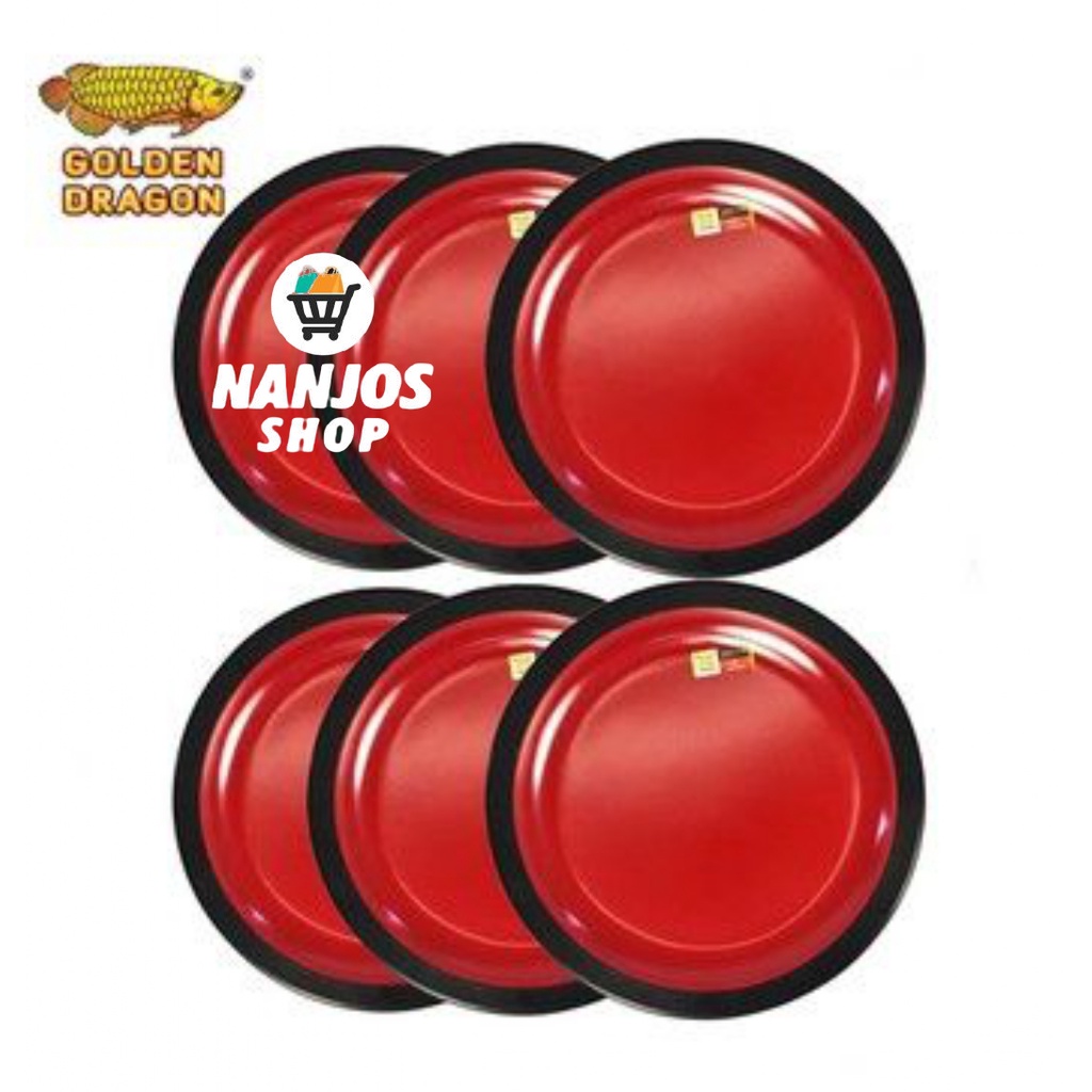 Golden Dragon Piring Makan Makan Nasi Mie Goreng Melamin 10 Inci P10A5