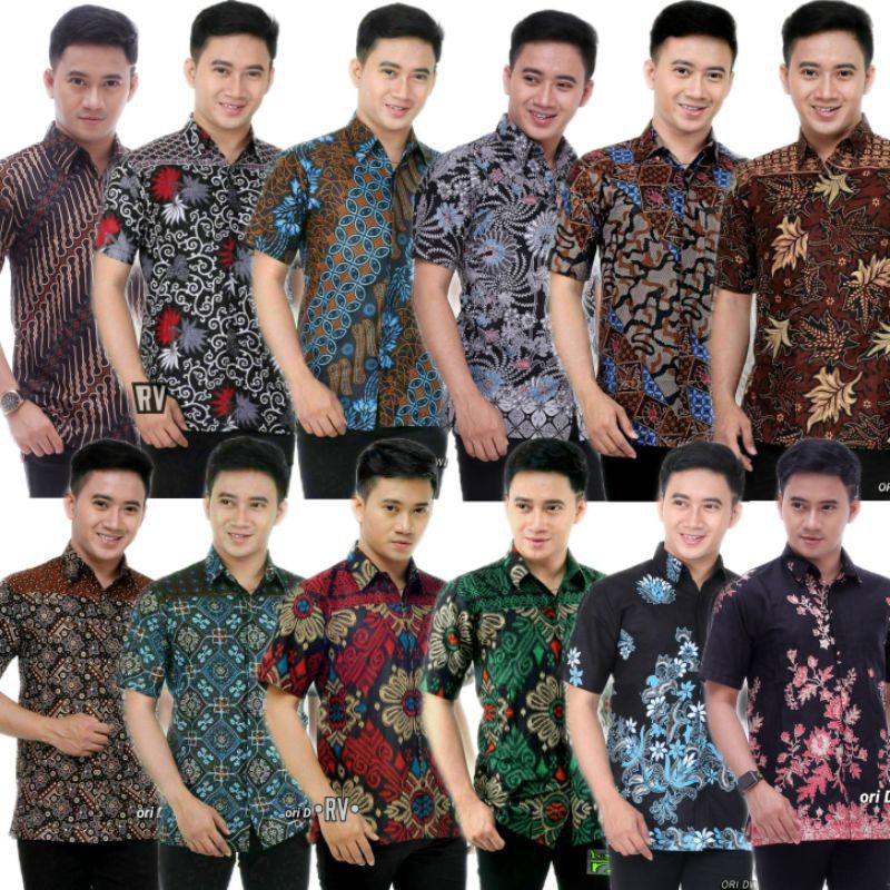 Baju batik pria / Hem pendek padi pekalongan / baju batik / batik asli pekalongan